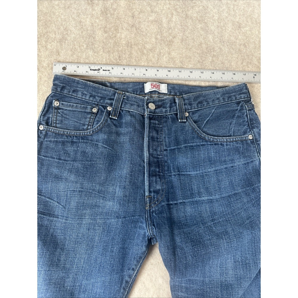 Levi's 501 34x34 Dark Wash Button Fly Made In Mexico - Picture 7 of 10